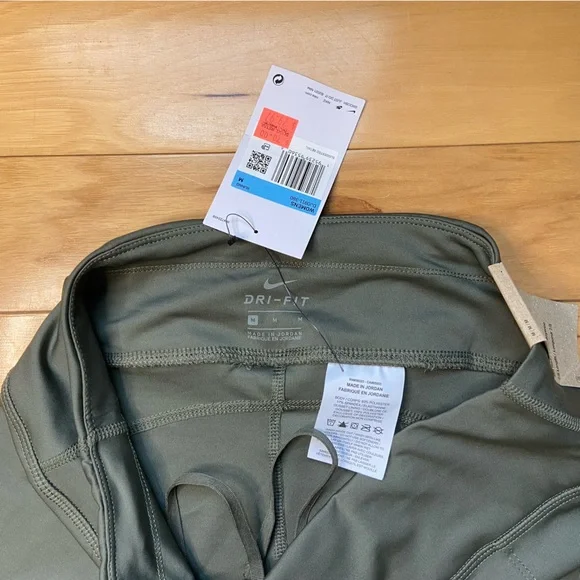 Nike Dri-Fit Running 7/8 Tights Mid Rise Tight Fit Sz Med Green Leggings NWT - Picture 7 of 9